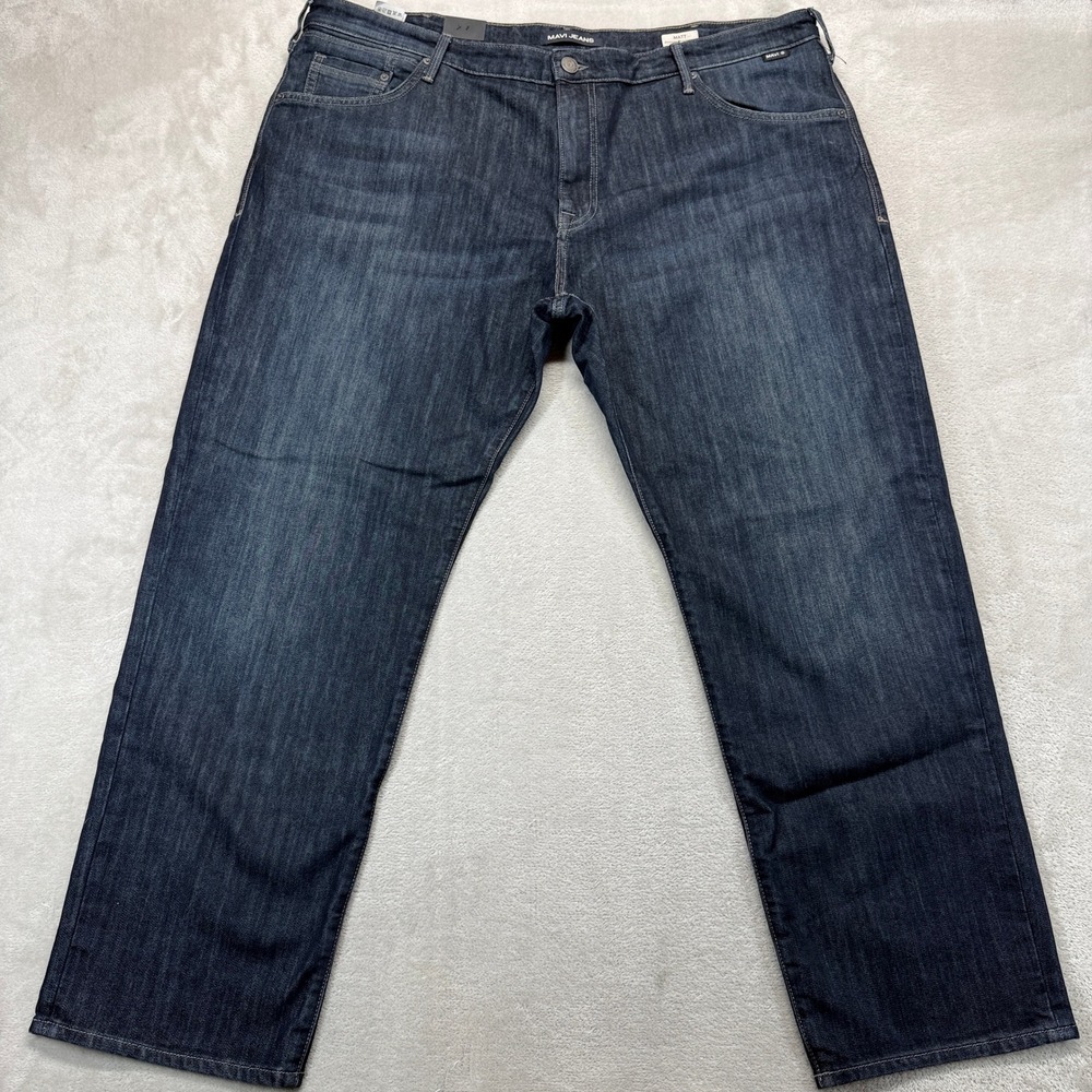 Mavi Jeans Men's 44x30 Matt Relaxed Straight Leg Dark Wash‎ Blue Whiskered Denim